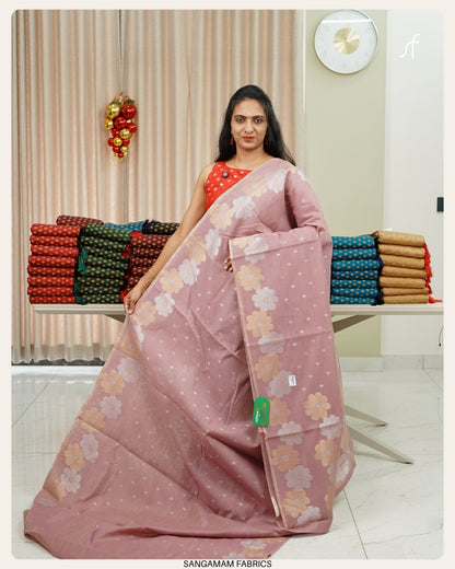 SEMI CHANDERI SILK SAREE