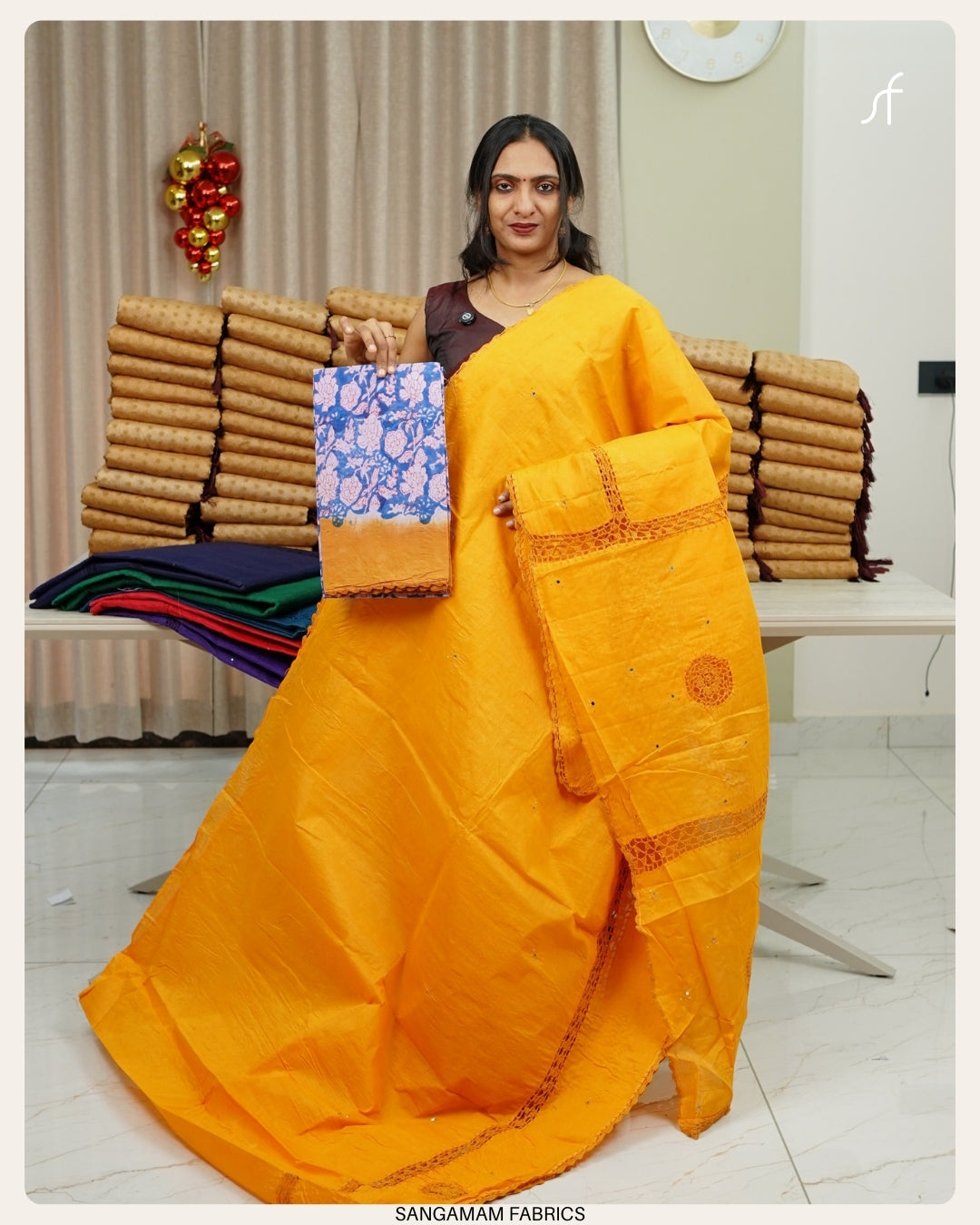 CROCHET LACE DETAILED COTTON SAREE