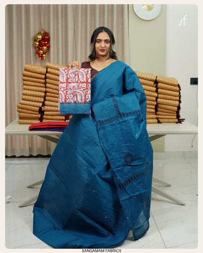 CROCHET LACE DETAILED COTTON SAREE