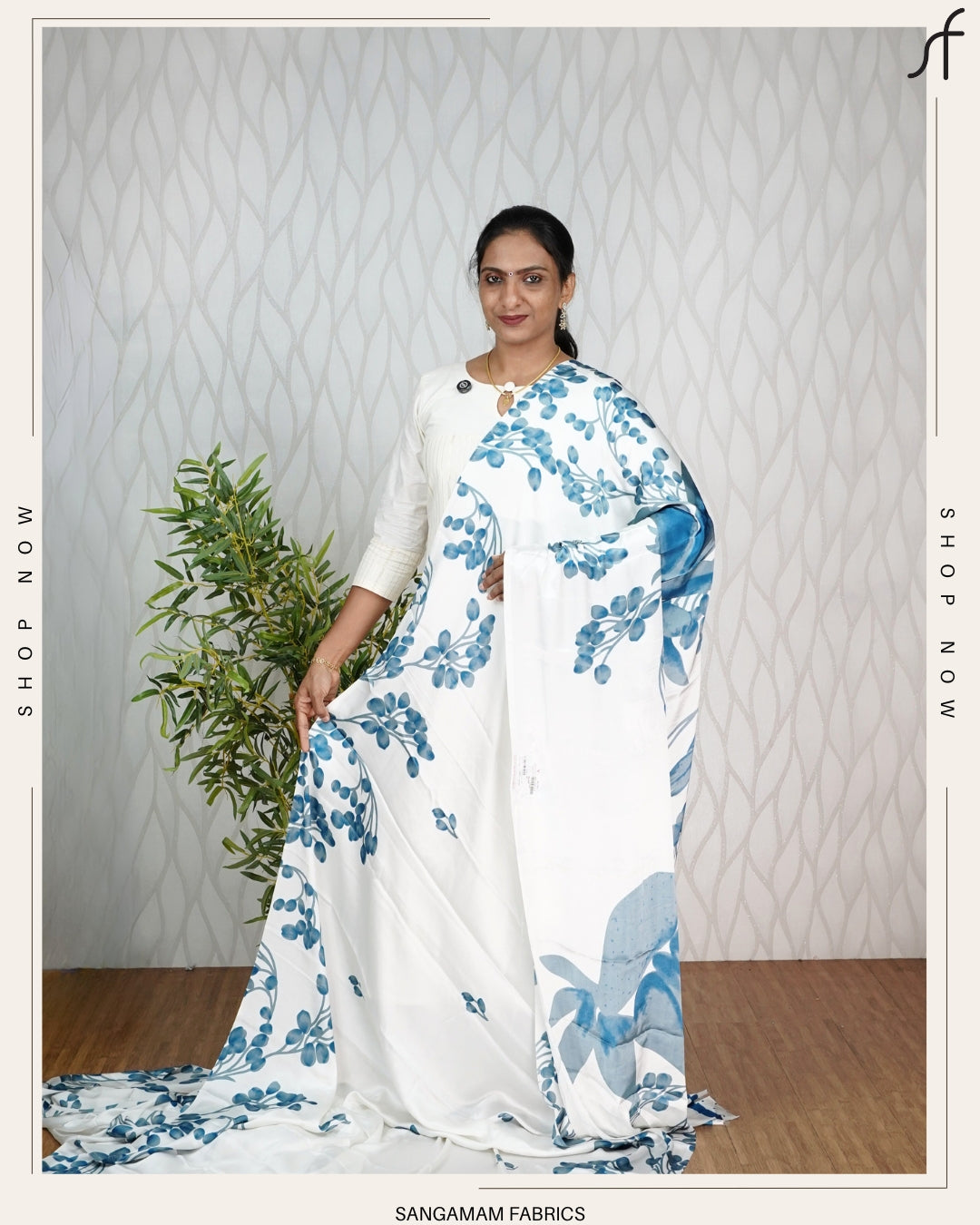 FLORAL PRINTED SEMI MODAL SILK SAREE