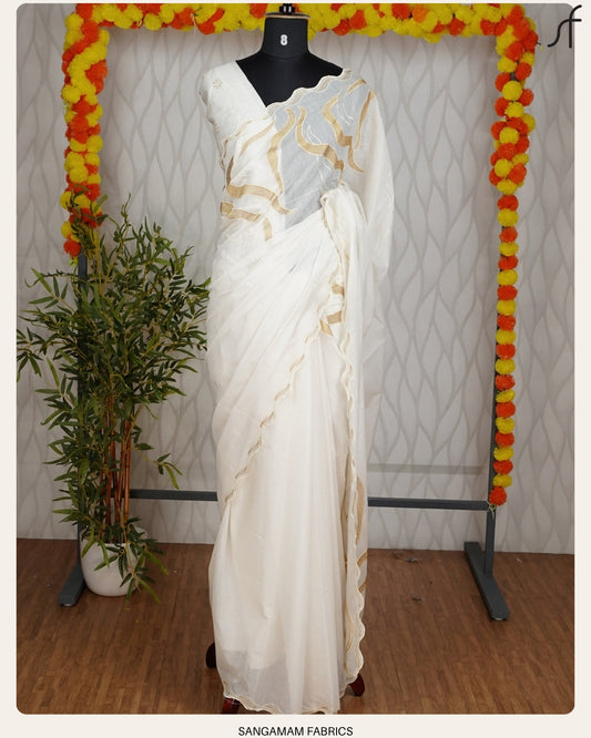 MUL CHANDERI SILK FANCY  SAREE