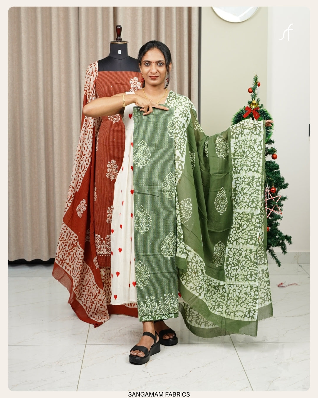 KANTHA COTTON DETAILED BATIK PRINTED  UNSTITCHED SALWAR SUIT