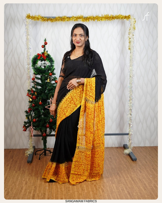 CHOCHET LACE DETAILED GEORGETTE SAREE