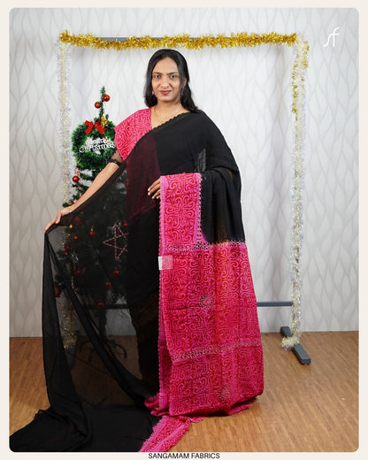 CHOCHET LACE DETAILED GEORGETTE SAREE