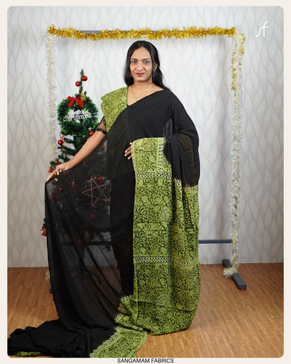 CHOCHET LACE DETAILED GEORGETTE SAREE