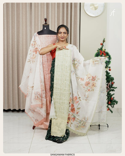 SEMI LINEN  UNSTITCHED SALWAR SUIT