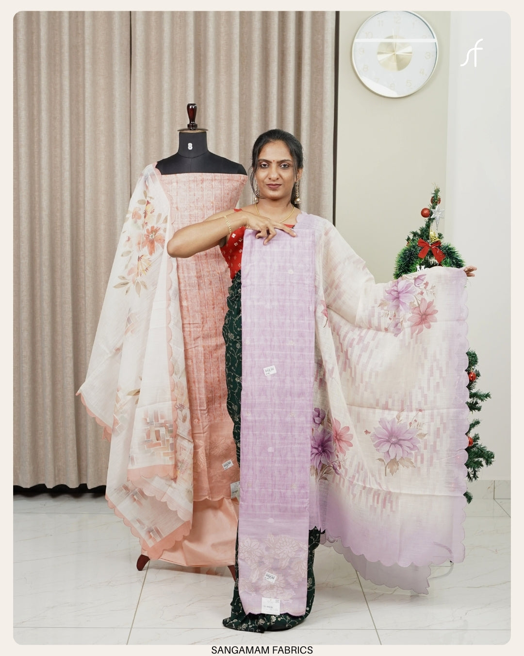 SEMI LINEN  UNSTITCHED SALWAR SUIT