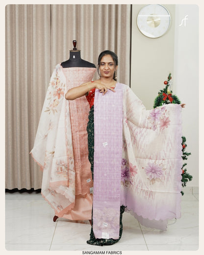 SEMI LINEN  UNSTITCHED SALWAR SUIT