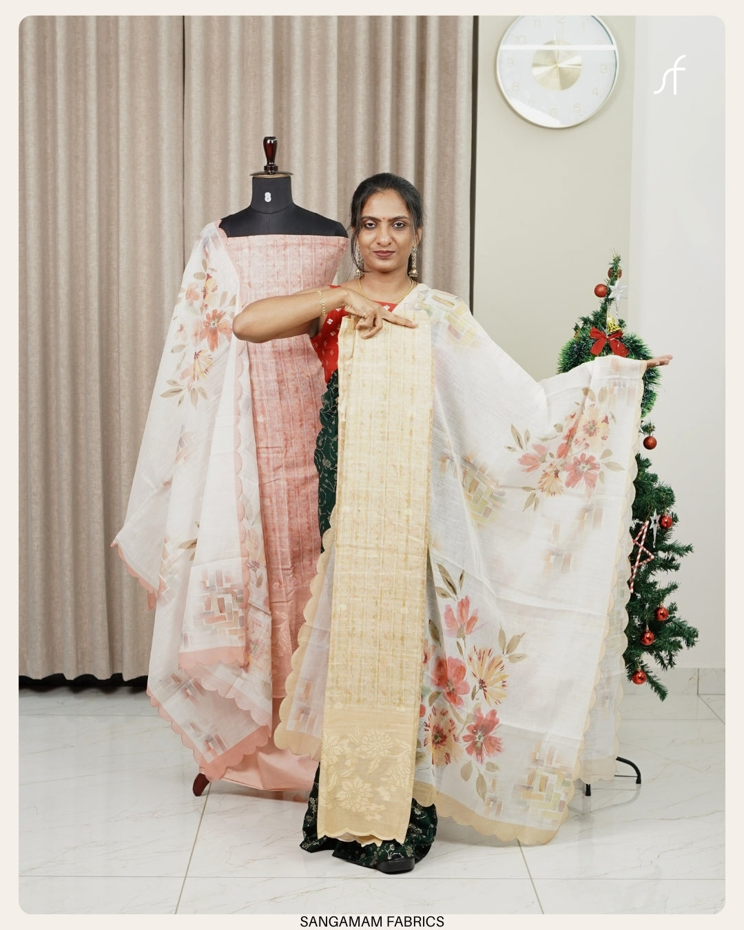 SEMI LINEN  UNSTITCHED SALWAR SUIT