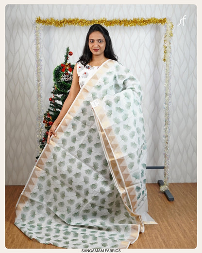 SYNTHETIC COTTON PRINTED  SAREE