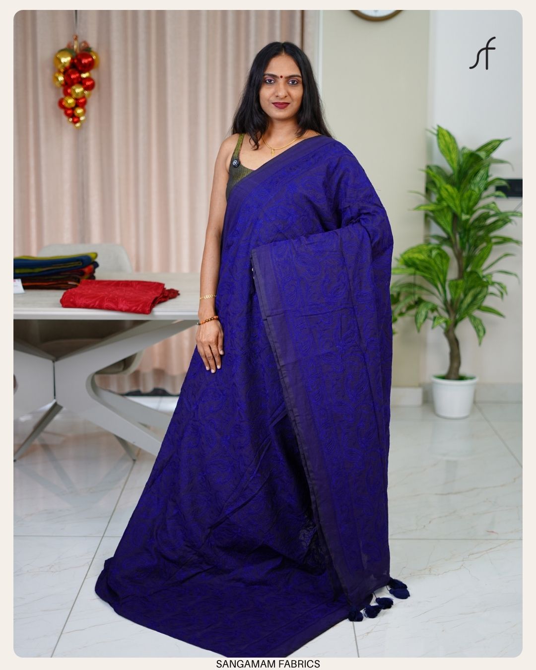 MULL COTTON CHIKANKARI SAREE