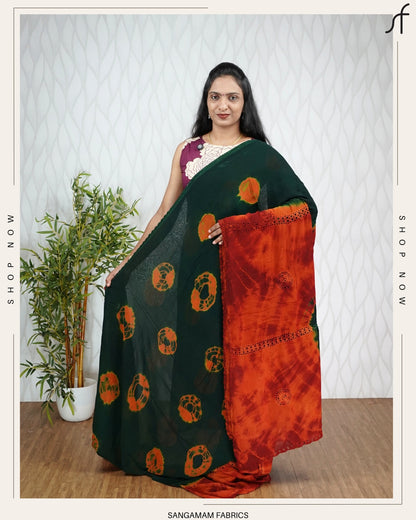 CROCHET VISCOSE GEORGETTE SAREE