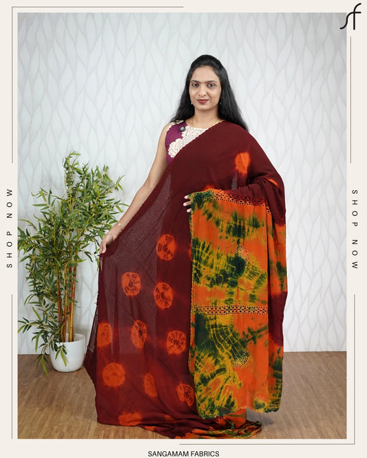 CROCHET VISCOSE GEORGETTE SAREE