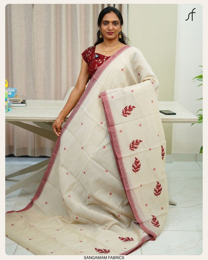 SEMI CHANDERI SILK SAREE