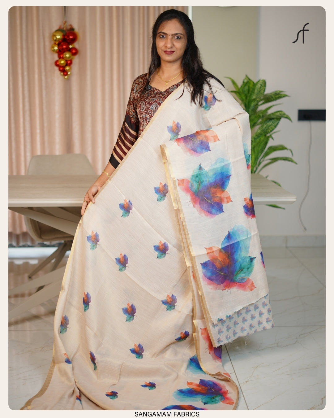 FLORAL PRINTED TISSUE SAREE