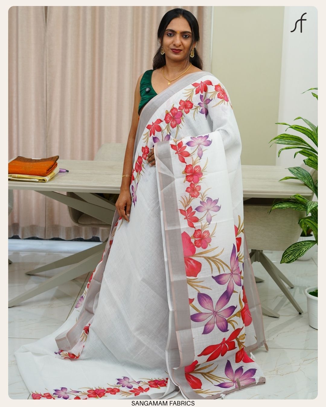 SEMI LINEN SAREE