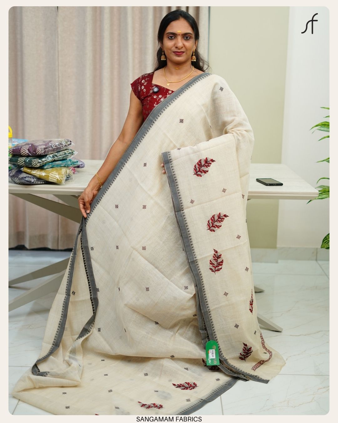 SEMI CHANDERI SILK SAREE