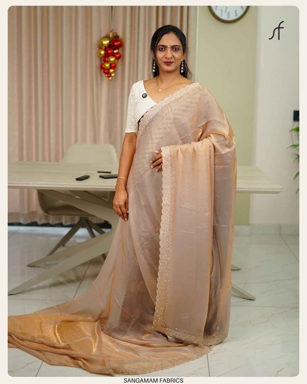 VELVET ORGANZA SAREE
