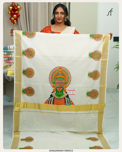 KADHAKALI PRINTED SET SAREE