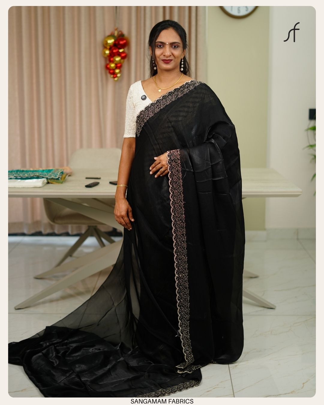 VELVET ORGANZA SAREE