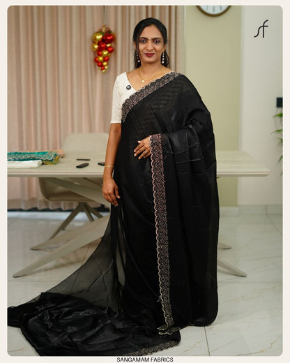 VELVET ORGANZA SAREE