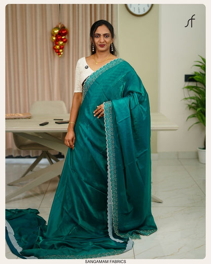 VELVET ORGANZA SAREE