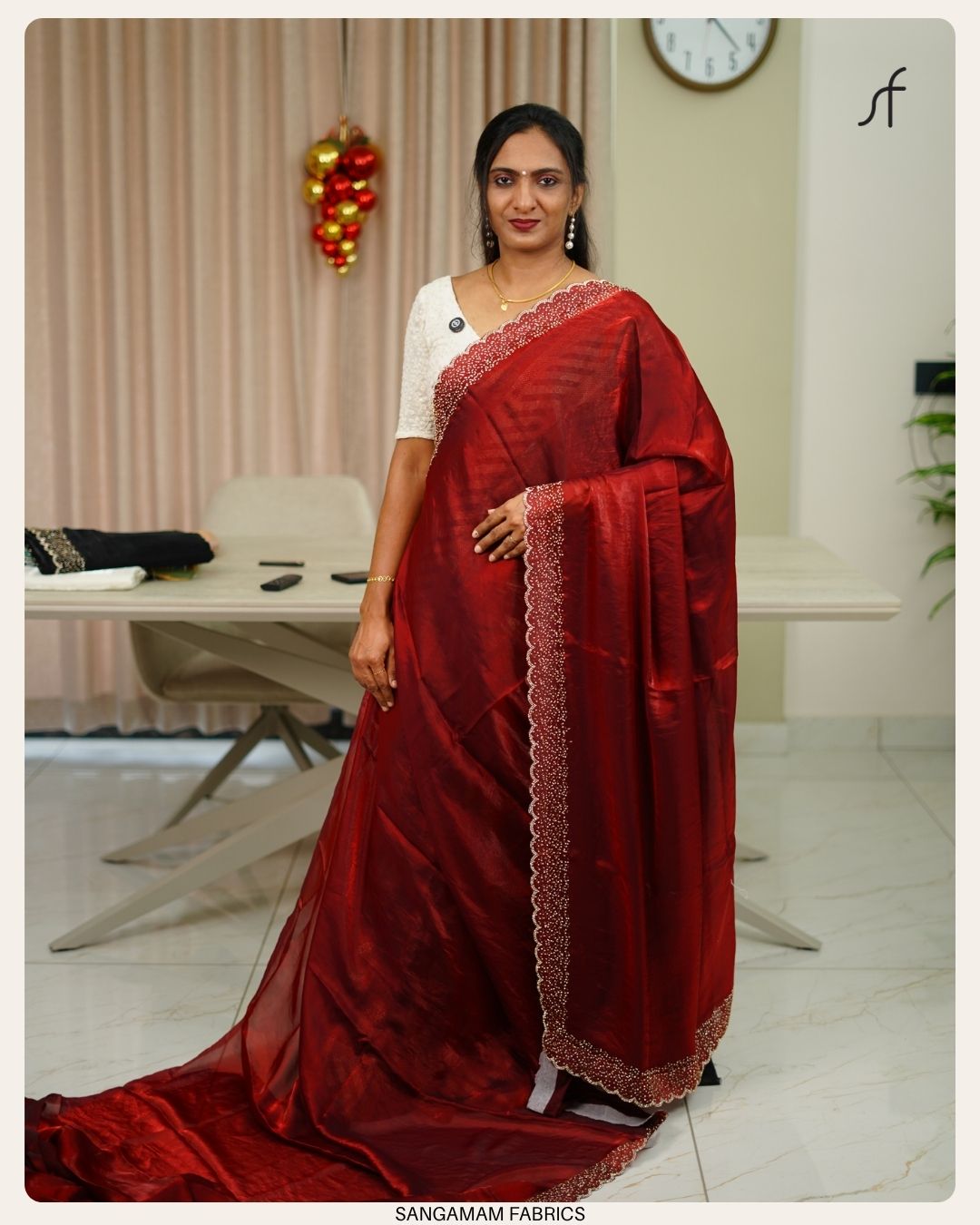 VELVET ORGANZA SAREE