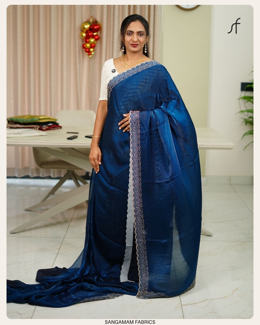 VELVET ORGANZA SAREE