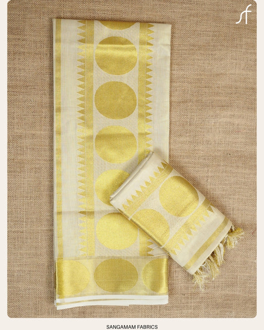 POLKA DOT AND TEMPLE DETAILED SET MUNDU