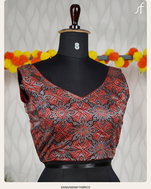 AJRAKH DETAILED MODAL BLOUSE
