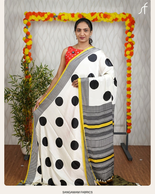 POLKA DOT SEMI MODAL SILK SAREE