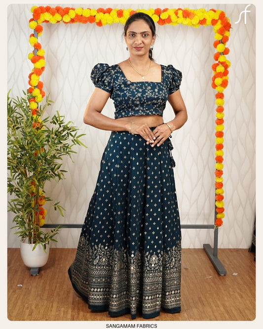 ONAM SPECIAL CROP TOP AND SKIRT