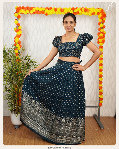 ONAM SPECIAL CROP TOP AND SKIRT