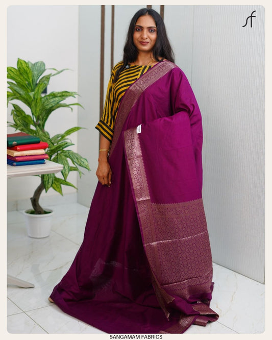 SEMI CHANDERI BANARASI SAREE