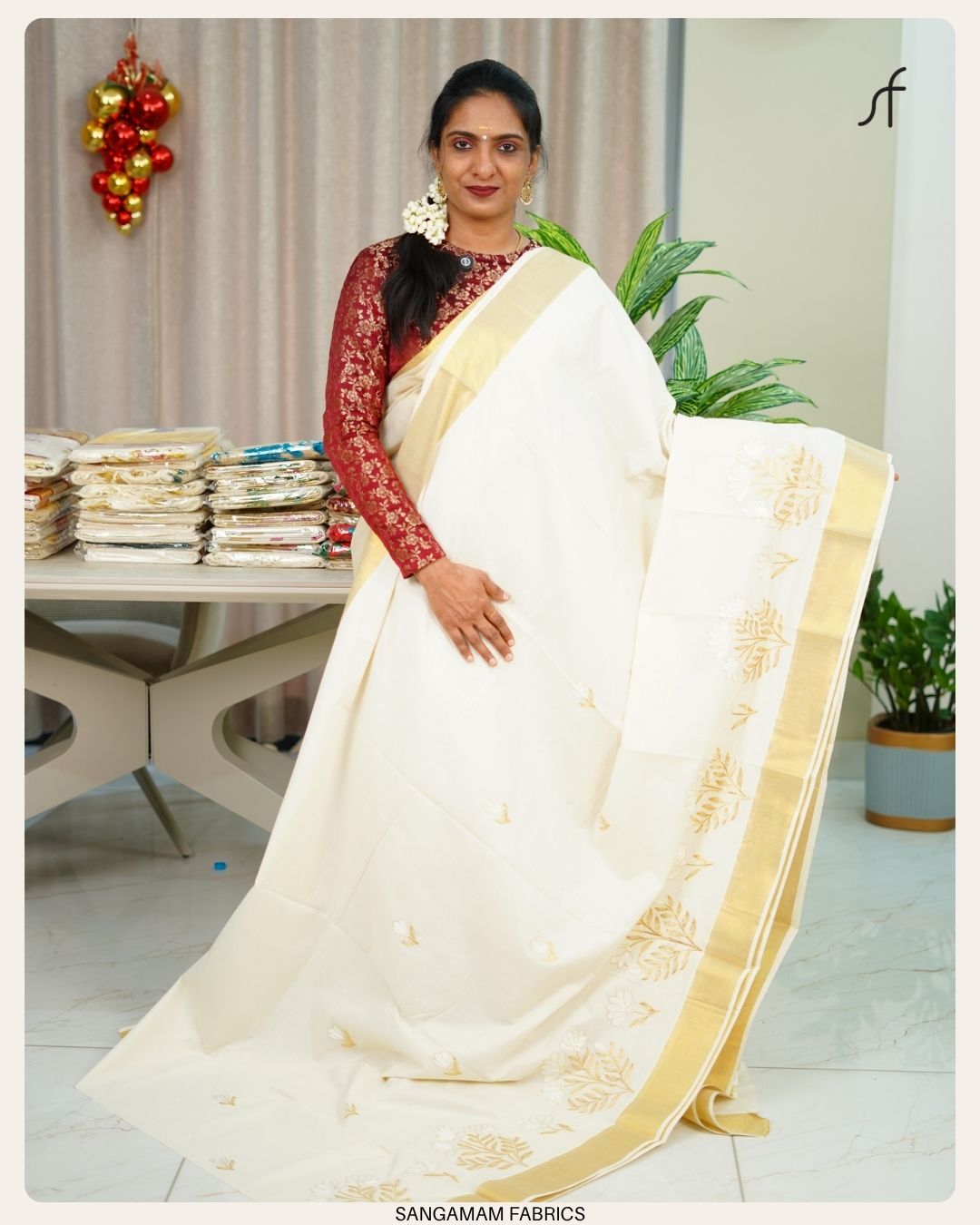 EMBROIDERY DETAILED SET SAREE