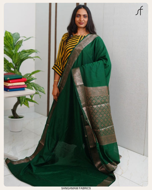 SEMI CHANDERI BANARASI SAREE