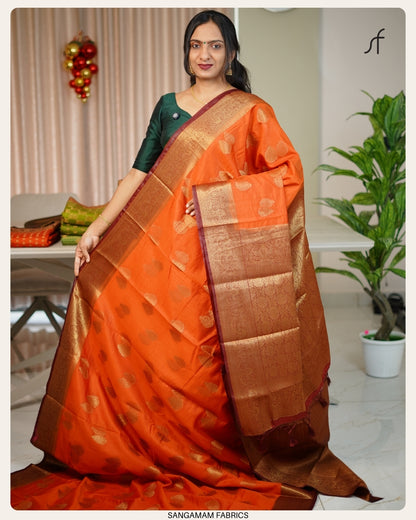 BANARASI SAREE (BURNED ORANGE)
