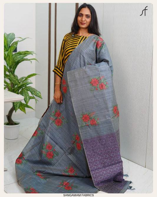 SEMI TUSSAR SILK SAREE
