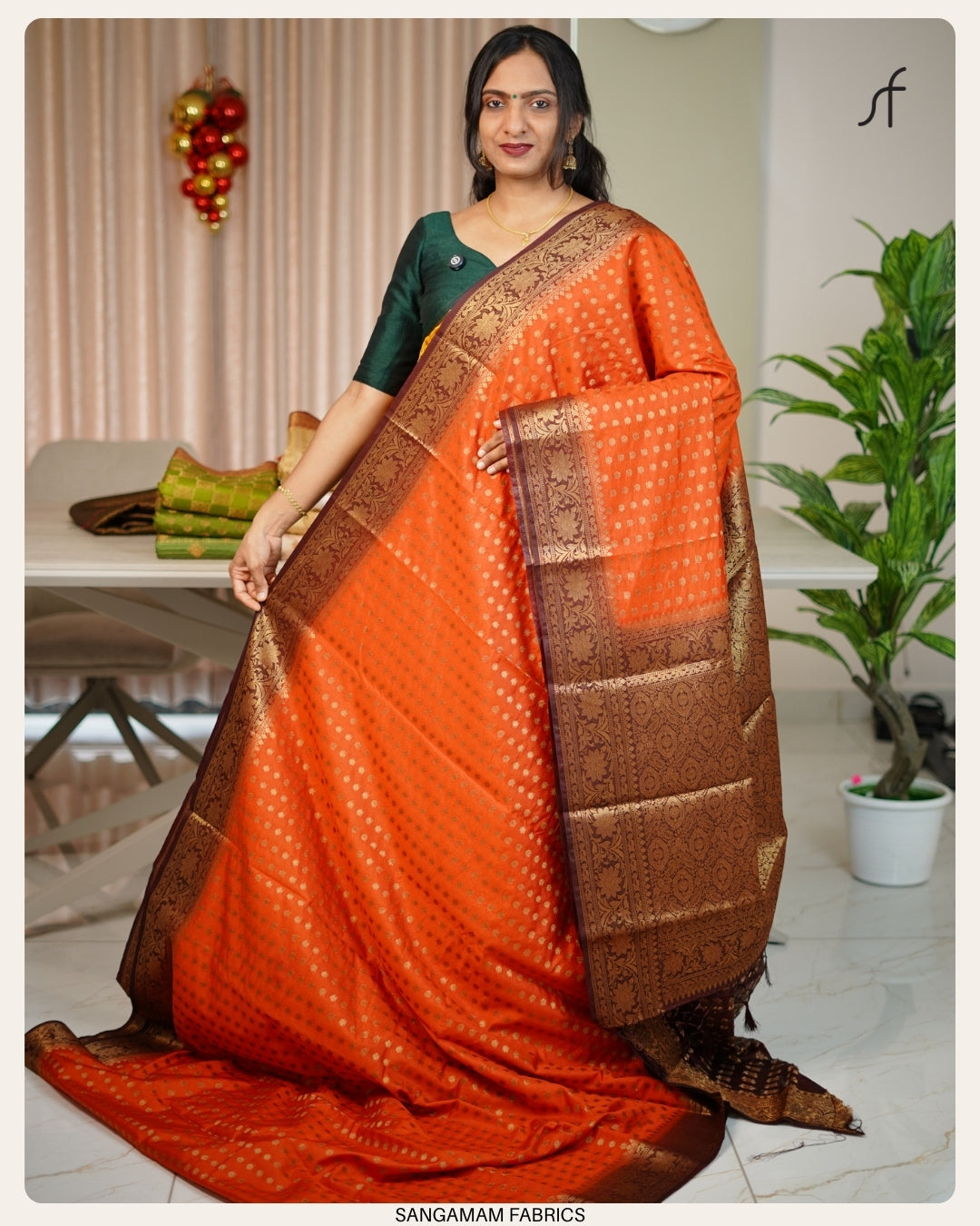 BANARASI SAREE (BURNED ORANGE)