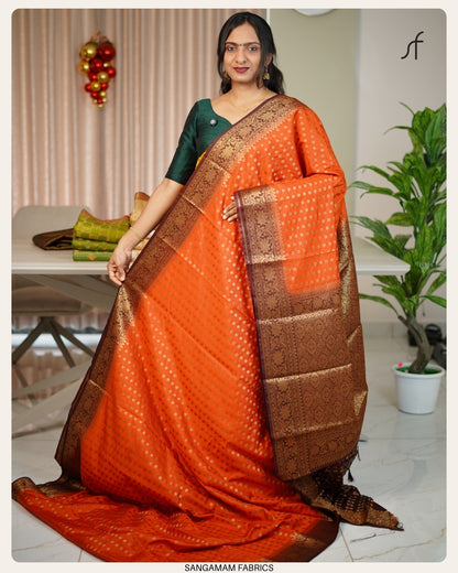 BANARASI SAREE (BURNED ORANGE)