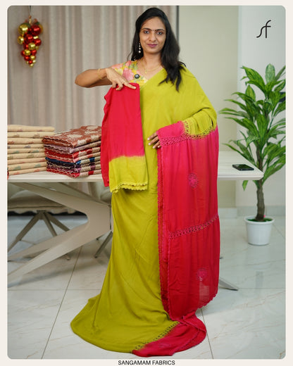 CROCHET DETAILED GEORGETTE SAREE