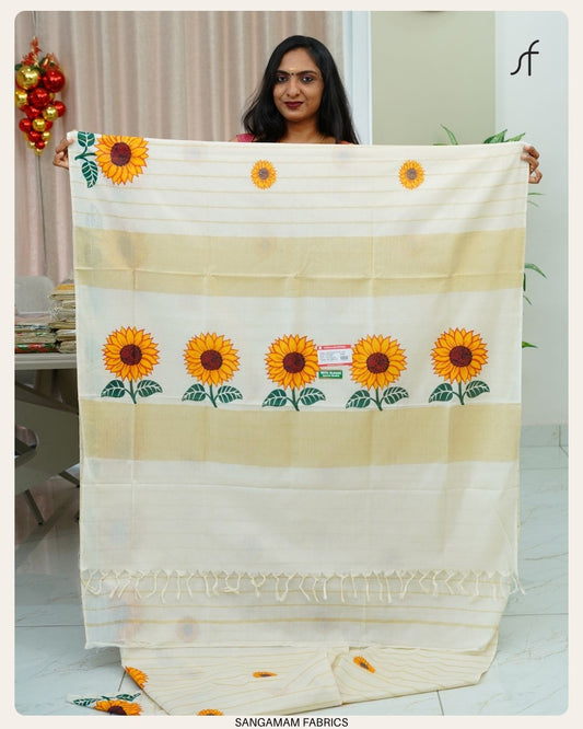 SUNFLOWER DETAILED SET SAREE