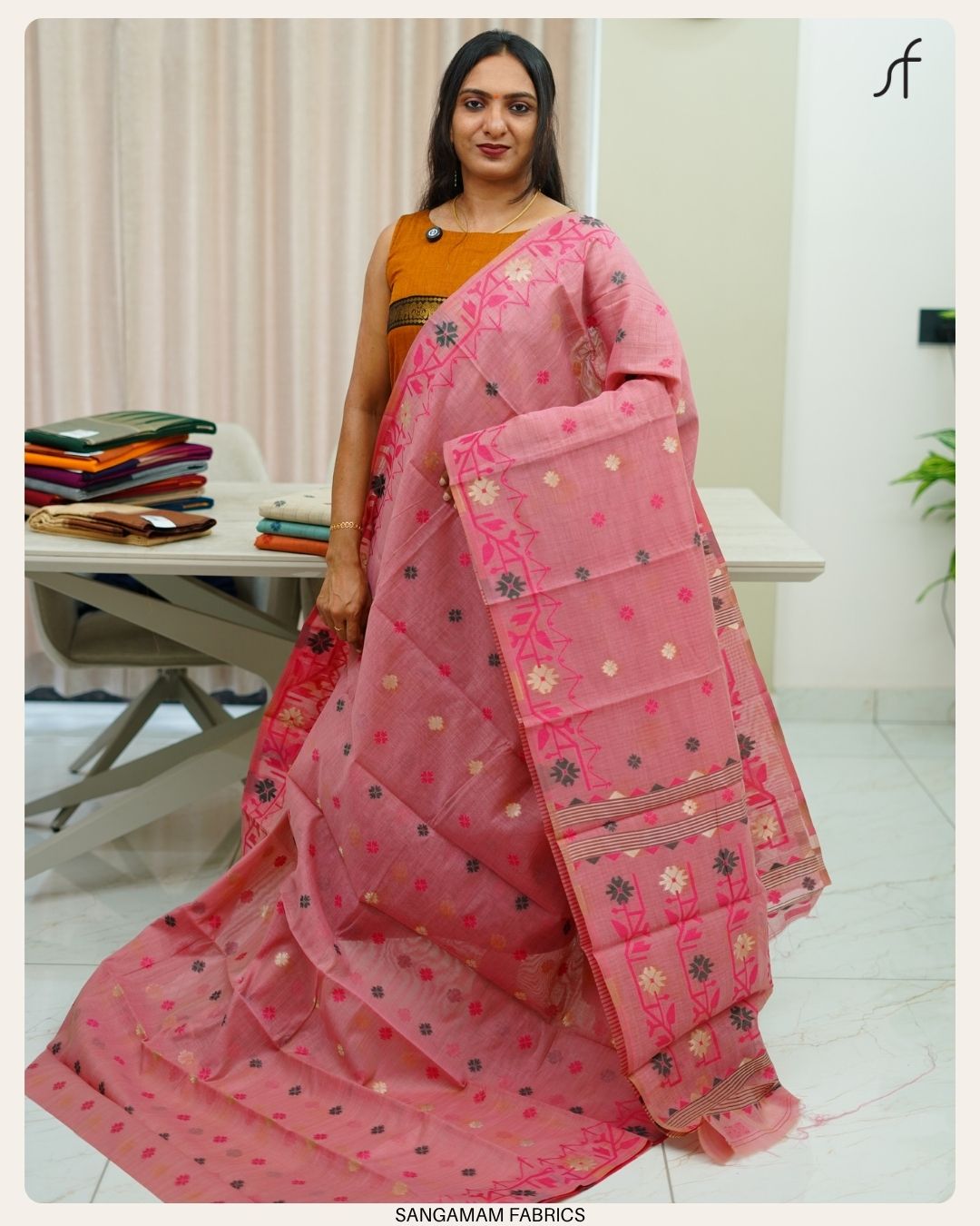 SEMI CHANDERI SILK SAREE