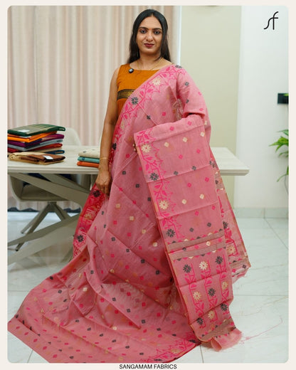 SEMI CHANDERI SILK SAREE