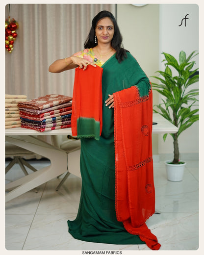CROCHET DETAILED GEORGETTE SAREE
