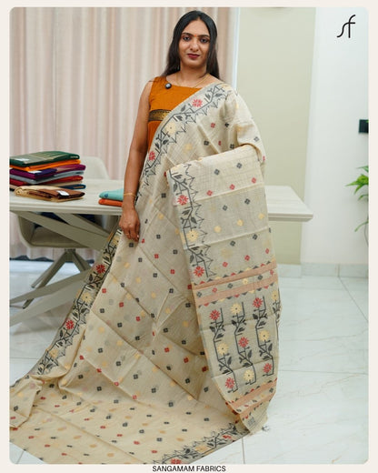 SEMI CHANDERI SILK SAREE