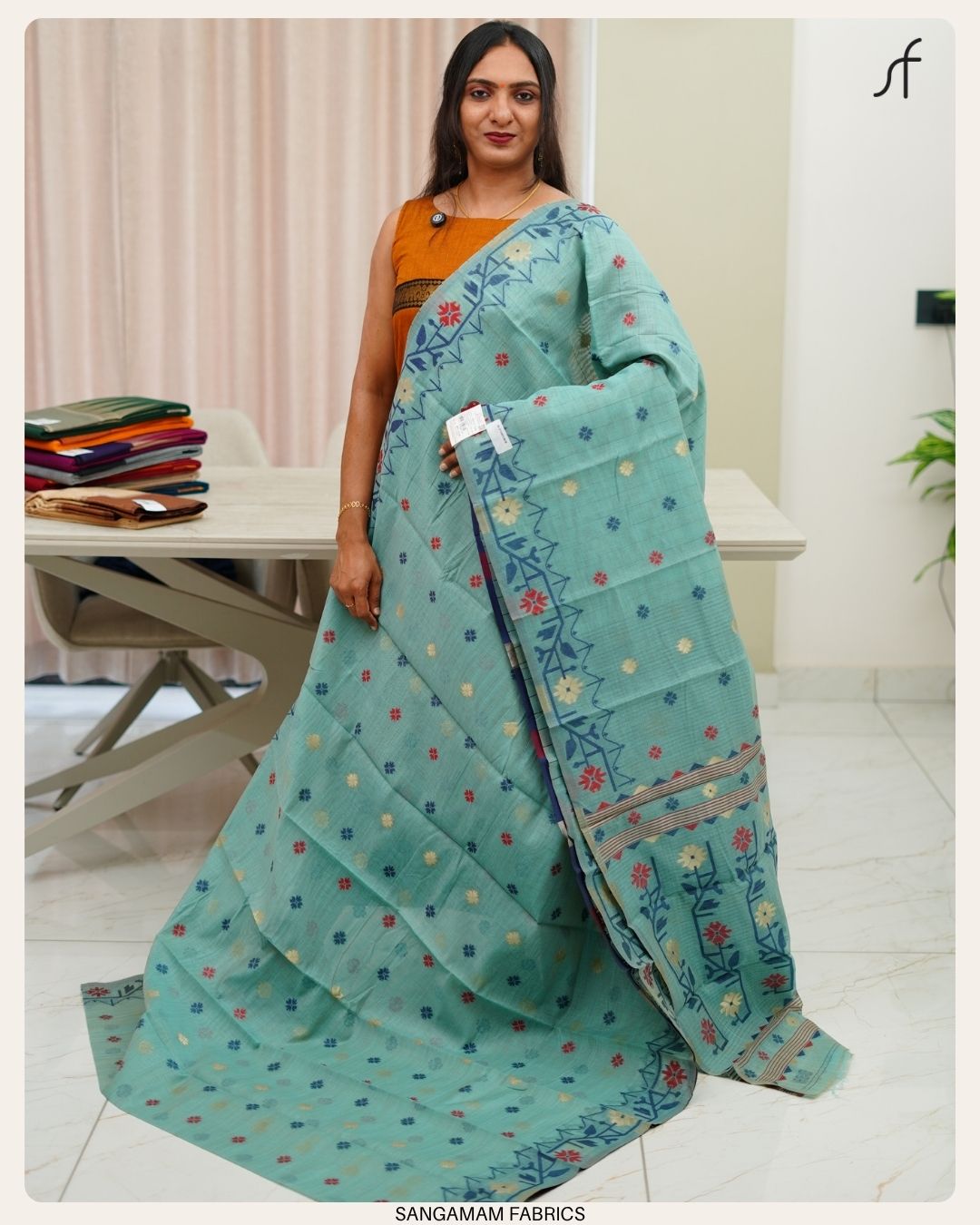SEMI CHANDERI SILK SAREE