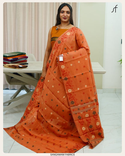 SEMI CHANDERI SILK SAREE