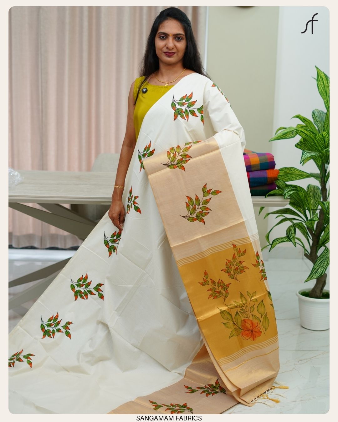 FLORAL PRINTED KERALA SAREE