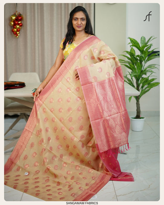 SEMI CHANDERI SILK SAREE